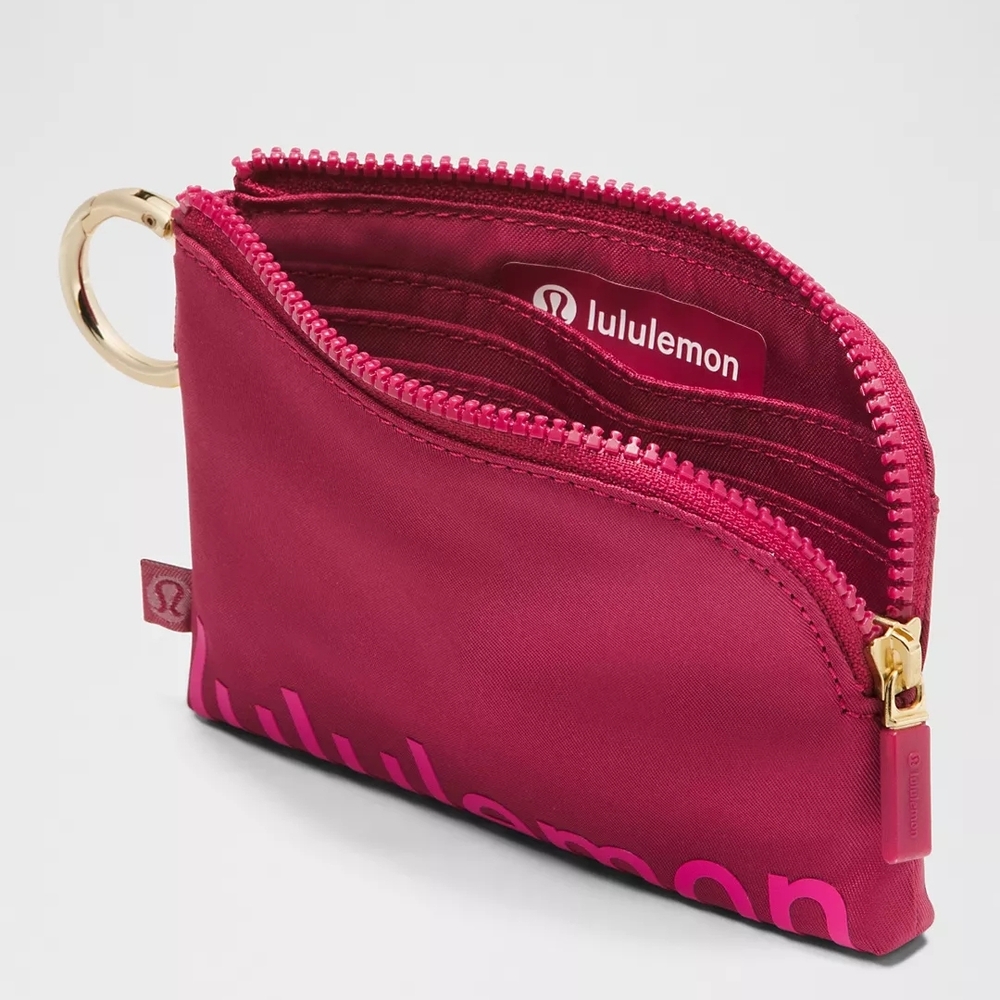 Lululemon Wallet Berry Rumble Jeweled Magenta Clippable Card Holder Pouch - Picture 4 of 4